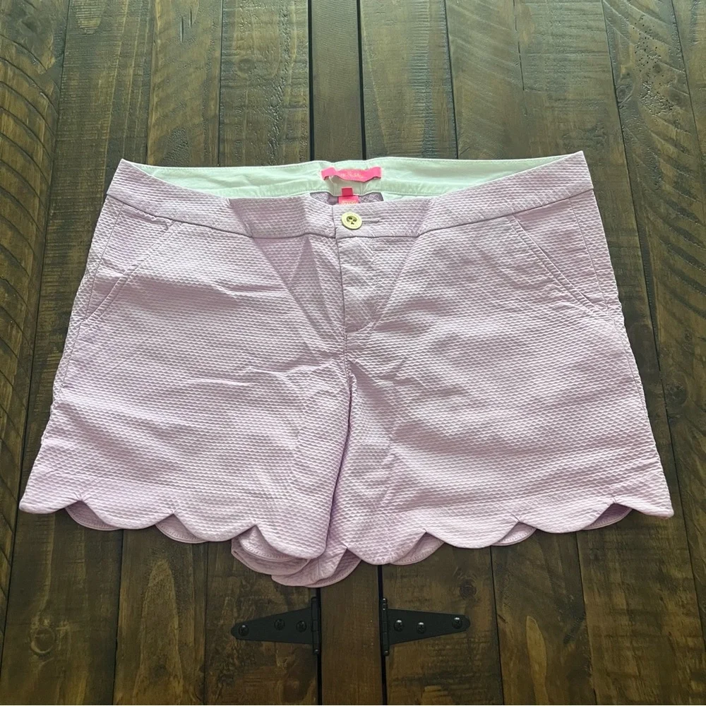 Lilly Pulitzer Purple Lilac Freesia Buttercup Stretch Shorts - Picture 1 of 3